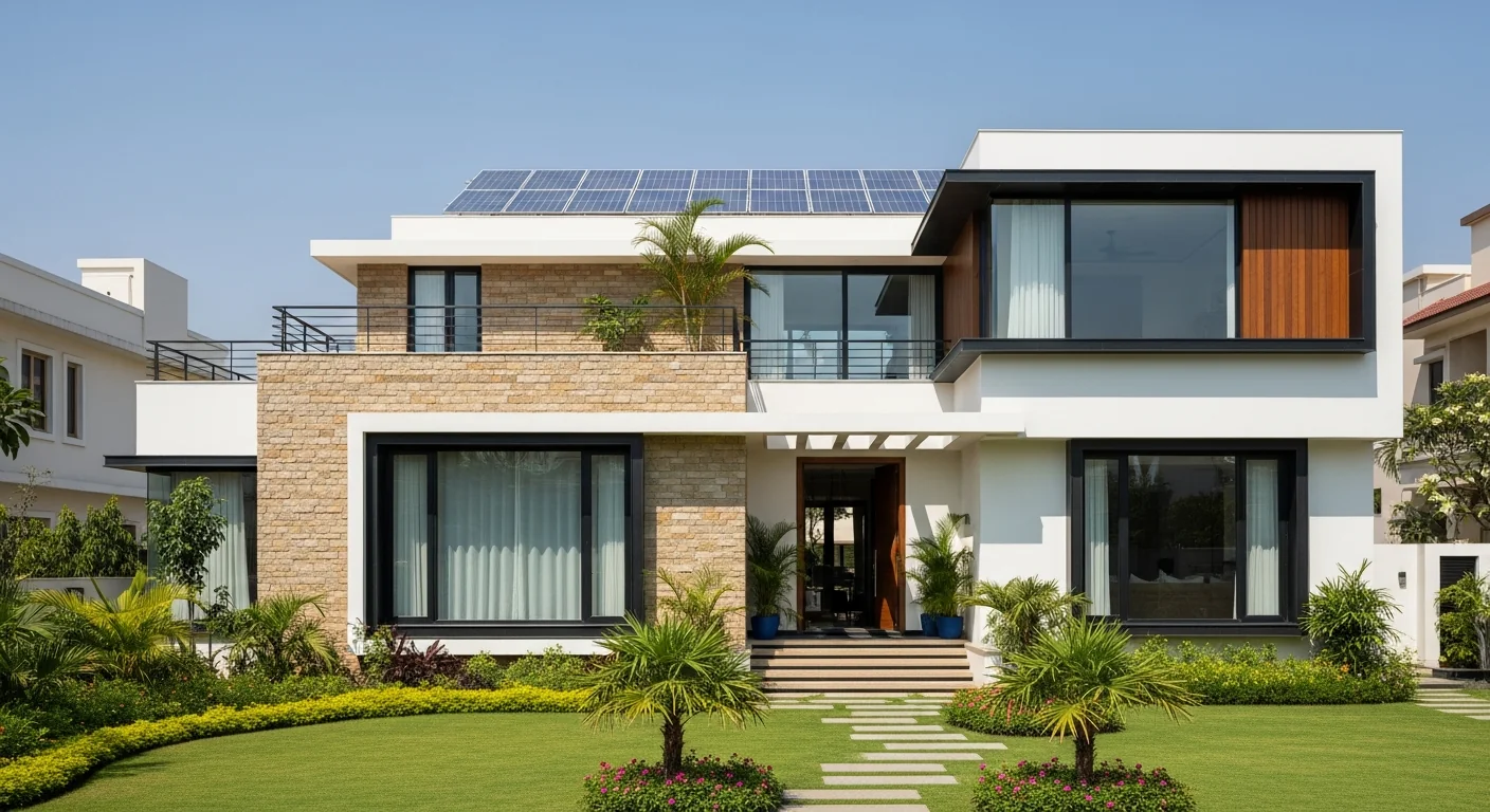Residential rooftop solar installation in Jaipur